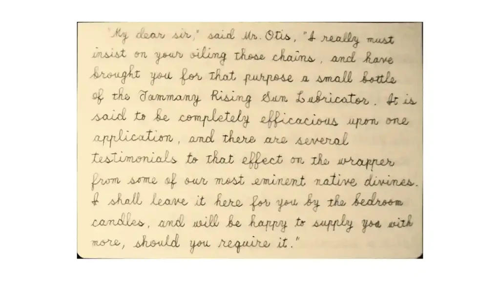 handwritten characters of The Canterville Ghost 6