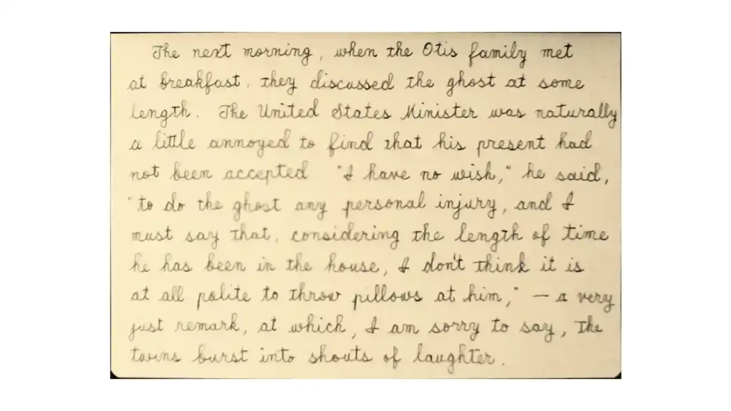 handwritten characters of The Canterville Ghost 7