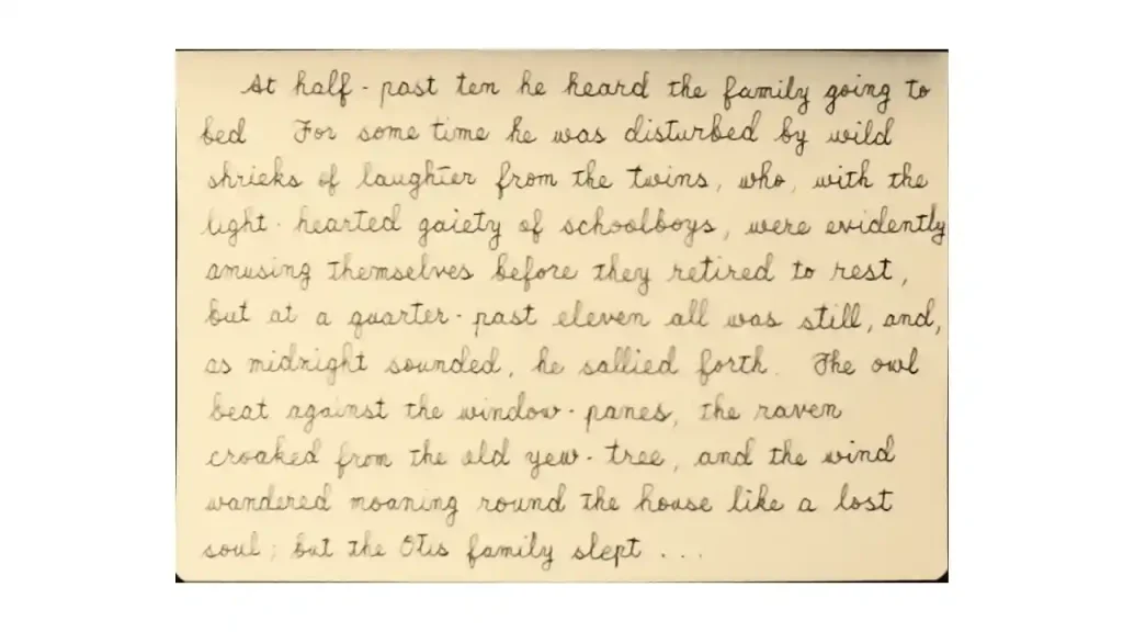 handwritten characters of The Canterville Ghost 10