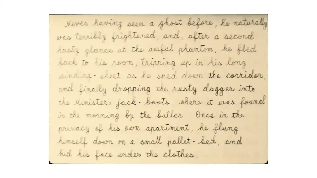 handwritten characters of The Canterville Ghost 11