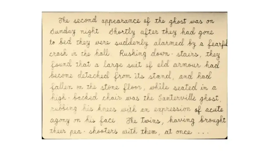 handwritten characters of The Canterville Ghost 8