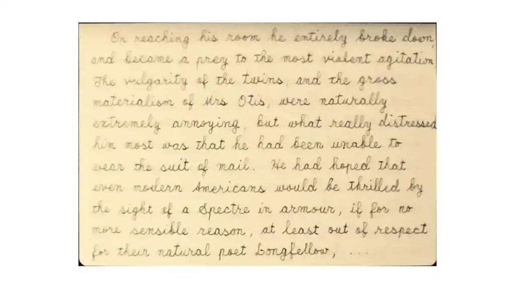 handwritten characters of The Canterville Ghost 9